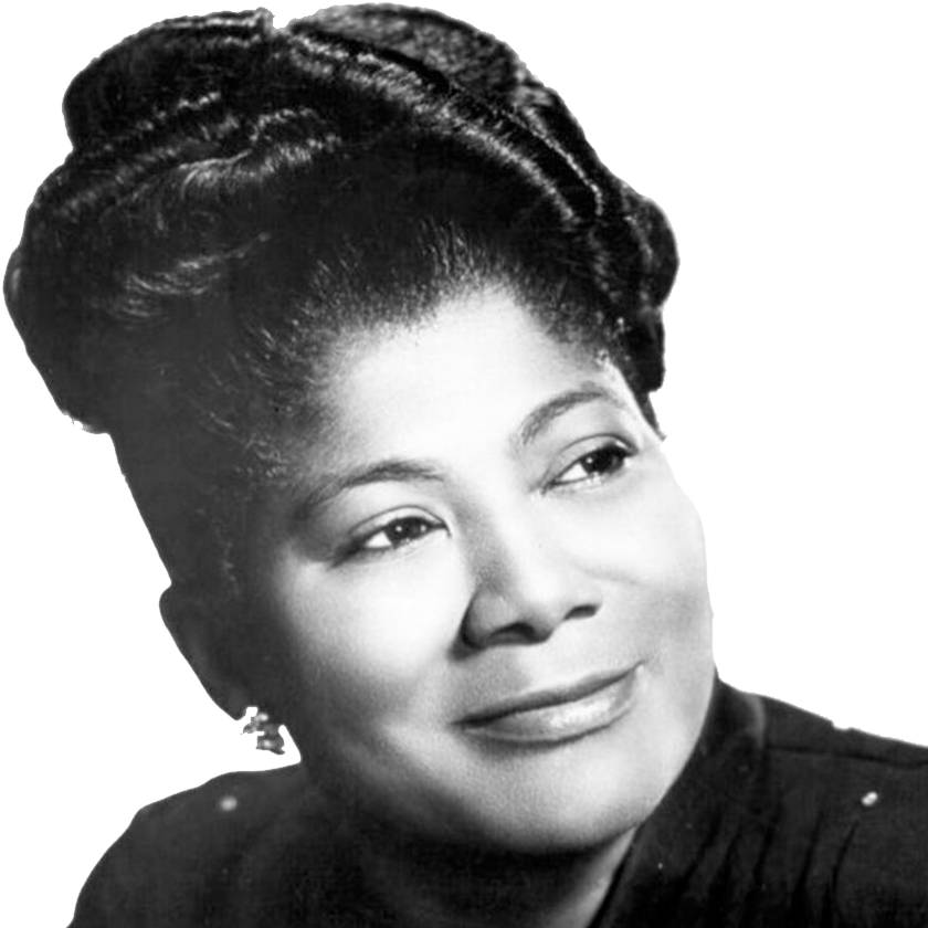 A headshot of American singer Mahalia Jackson representing the Gospel/Faith genre