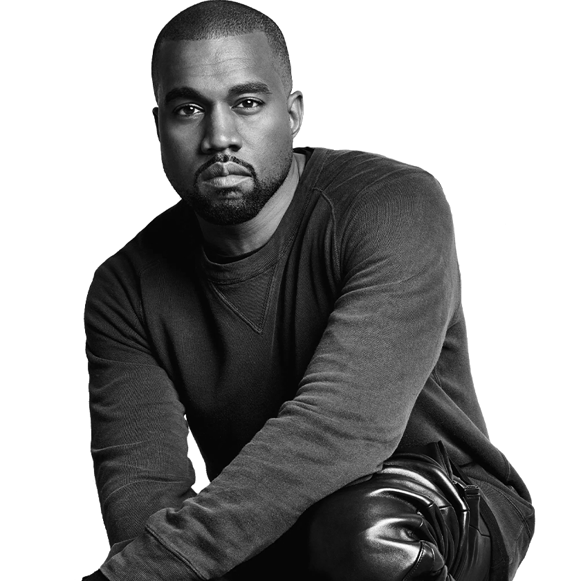 A portrait of American rapper/producer/entrepreneur Kanye West representing the Hip-Hop genre