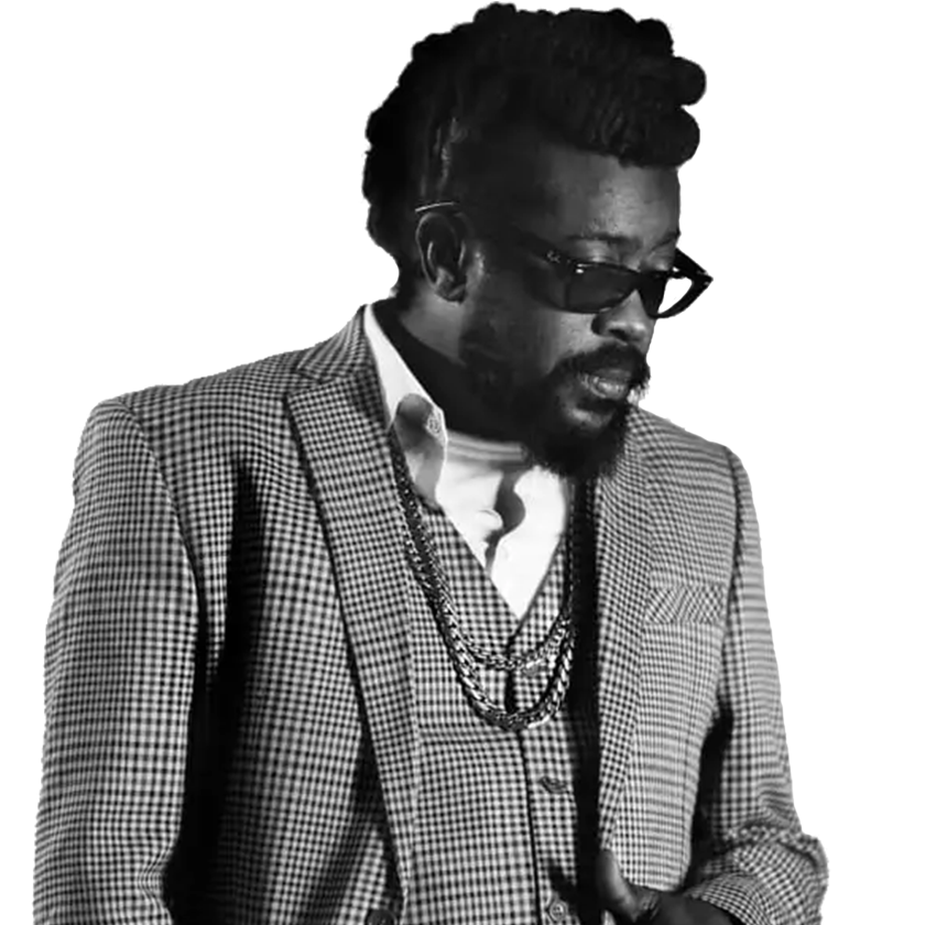 A portrait of Jamaican dancehall artist Beenie Man representing the Reggae/Caribbean genre