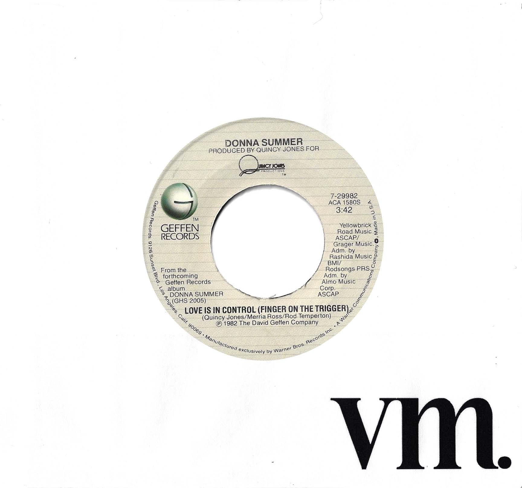 Love Is In Control (Finger On The Trigger) / Sometimes Like Butterflies