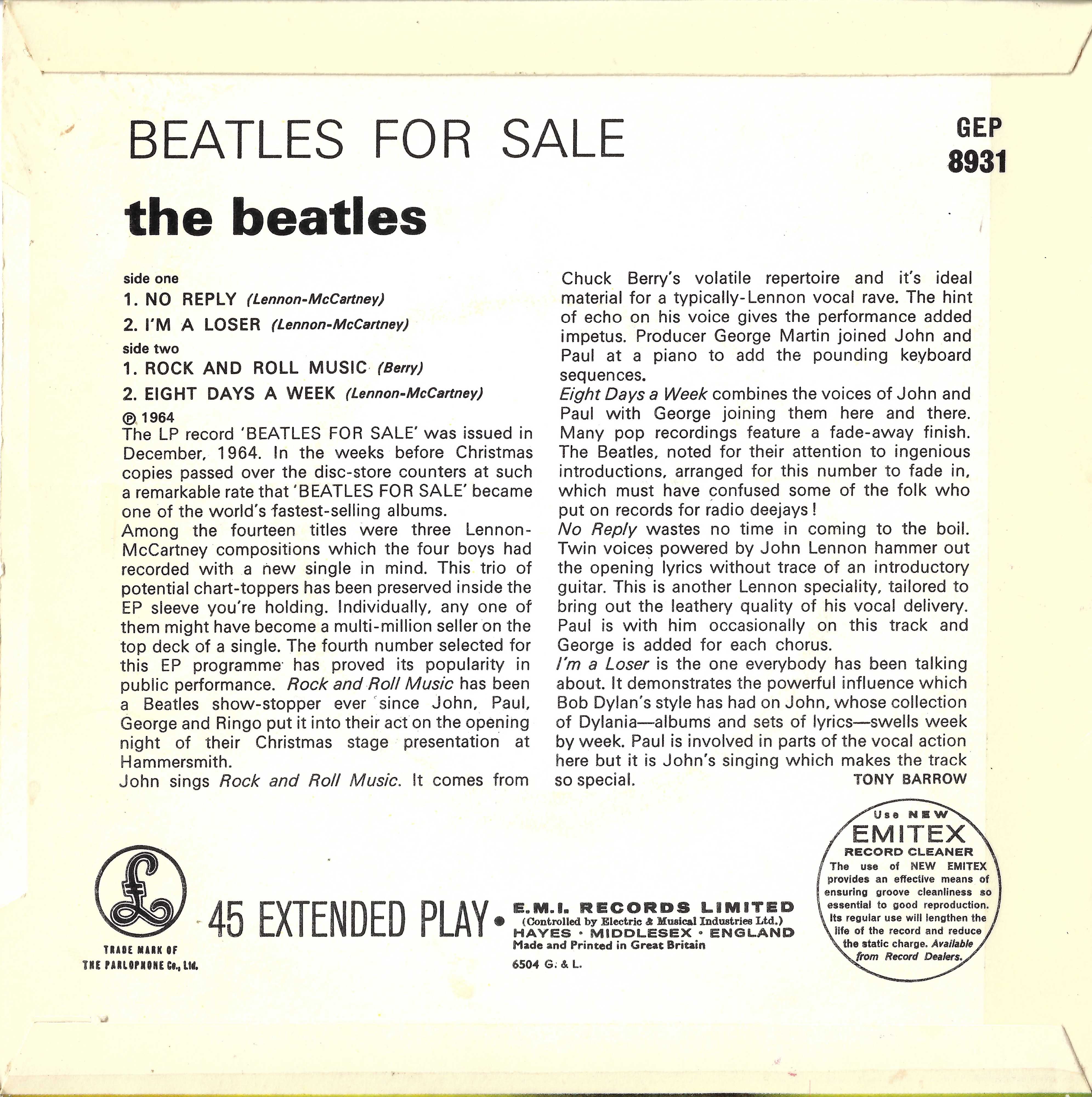 The Beatles Beatles For Sale