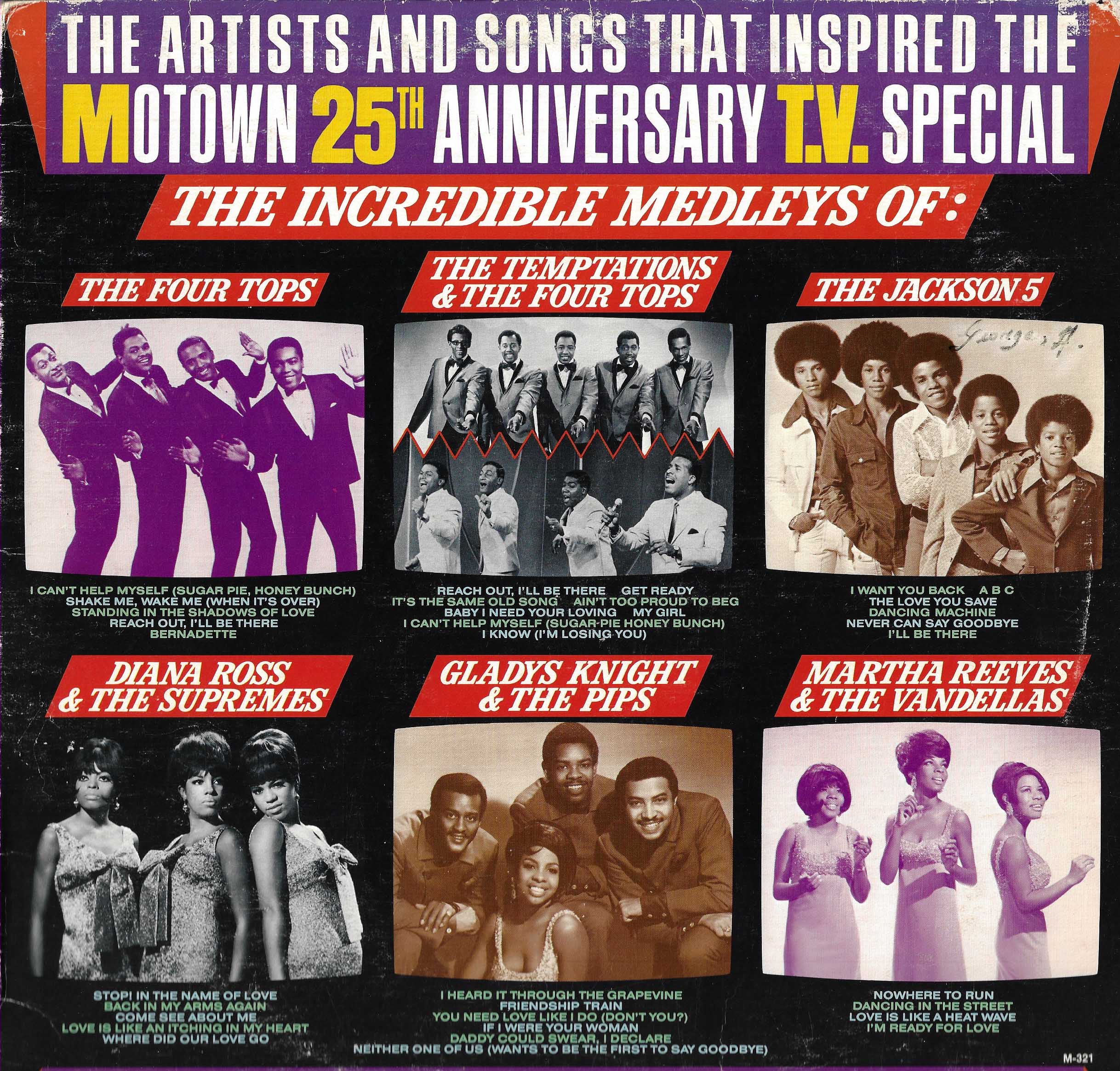 The Artists And Songs That Inspired The Motown 25th Anniversary T.V. Special - The Incredible Medleys